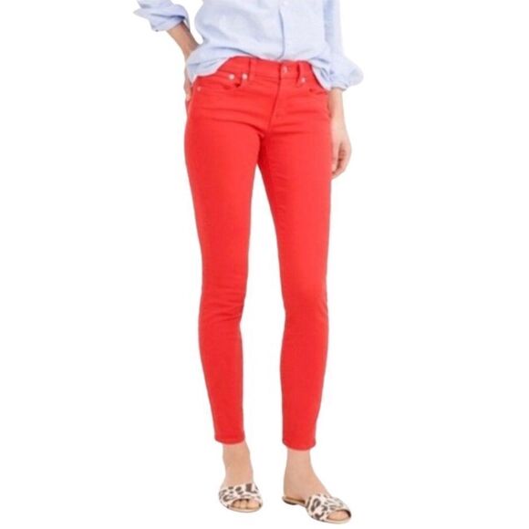 J. CREW Toothpick Skinny Jeans in Deep Coral Womens Size 27 - Picture 1 of 7